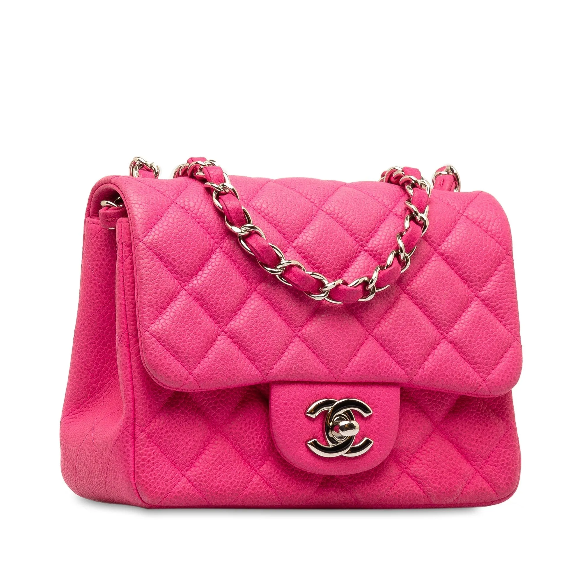 Chanel Mini Square Caviar Single Flap Shoulder Bag