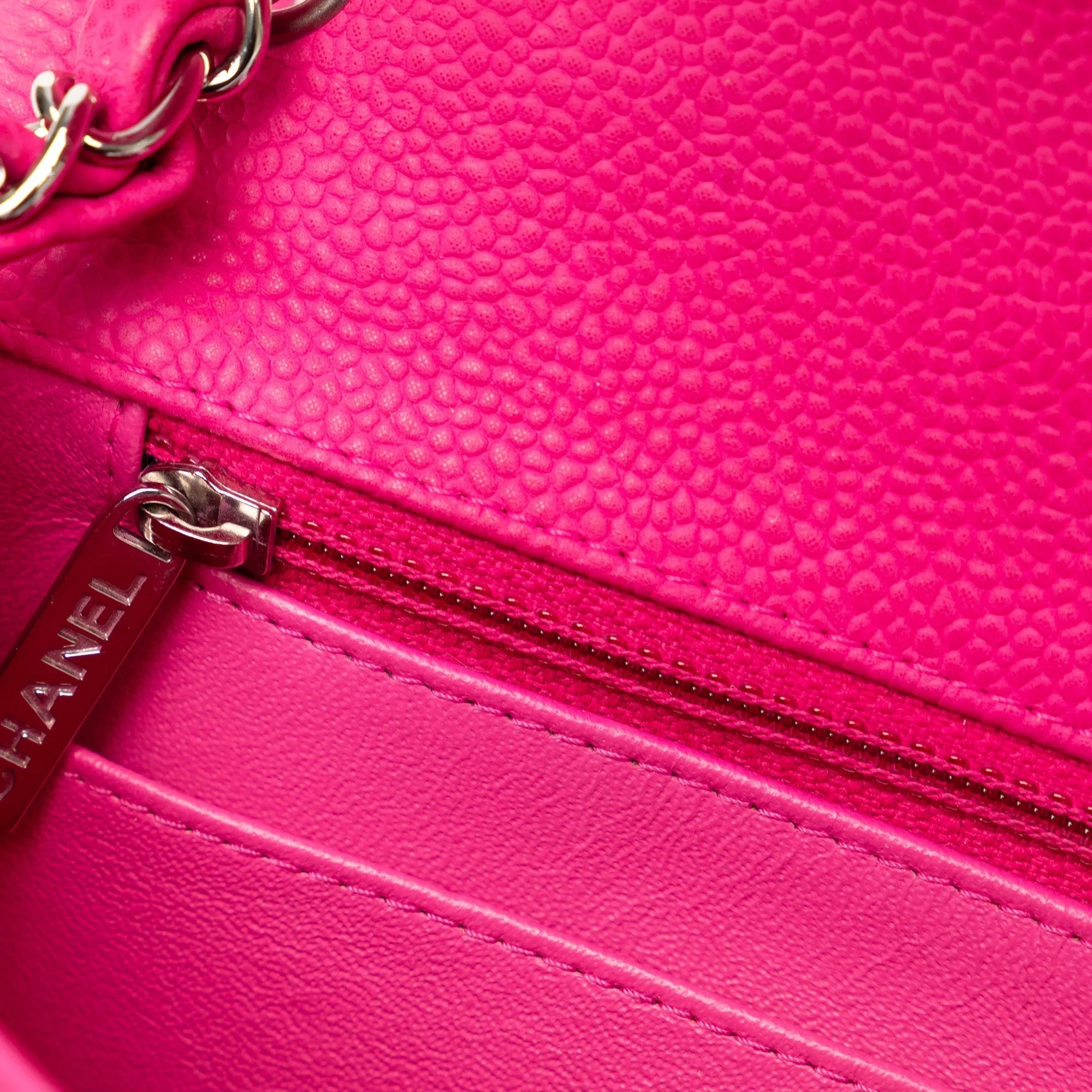 Chanel Mini Square Caviar Single Flap Shoulder Bag