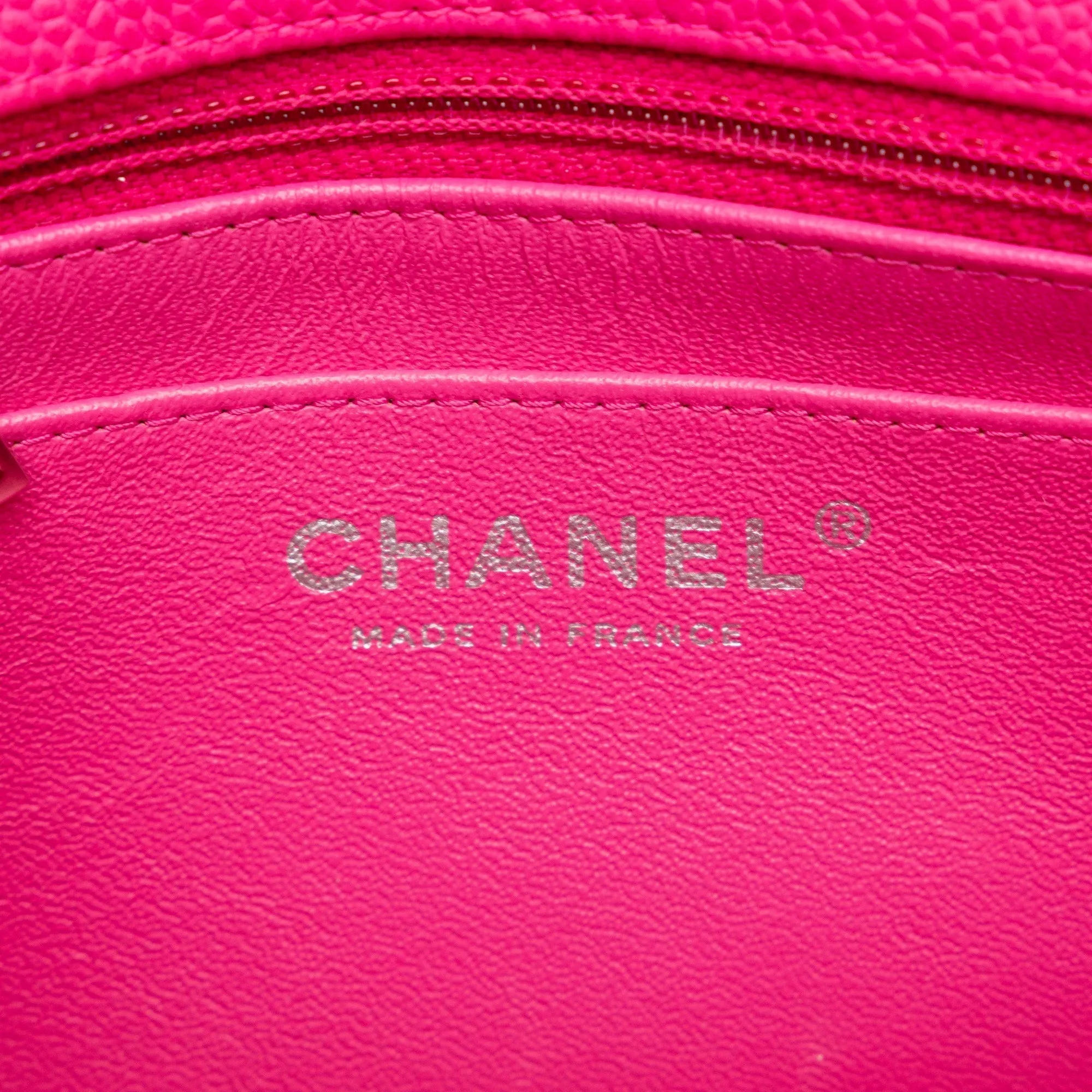Chanel Mini Square Caviar Single Flap Shoulder Bag