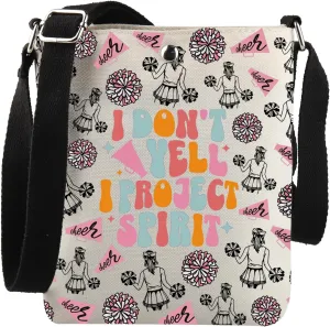 Cheer Coach Gift I Don't Yell I Project Spirit Crossbody Bag Cheer Competition Gift For Her