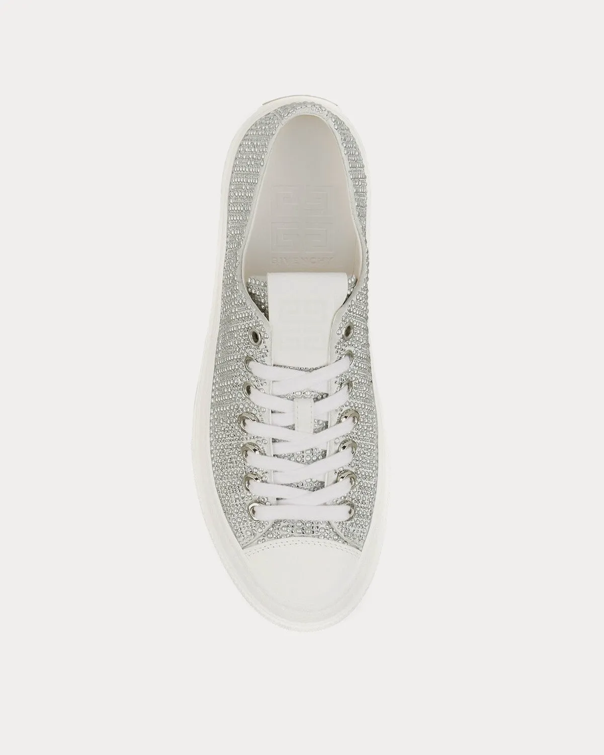 City 4G Rhinestones Silvery Low Top Sneakers