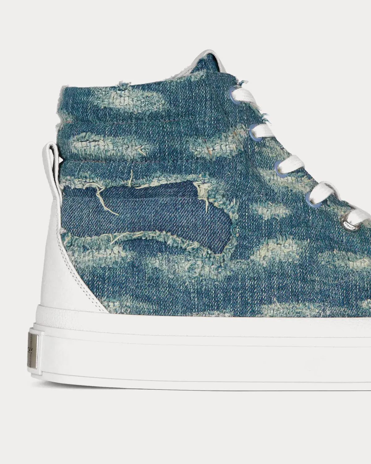 City Destroyed Denim High Top Sneakers