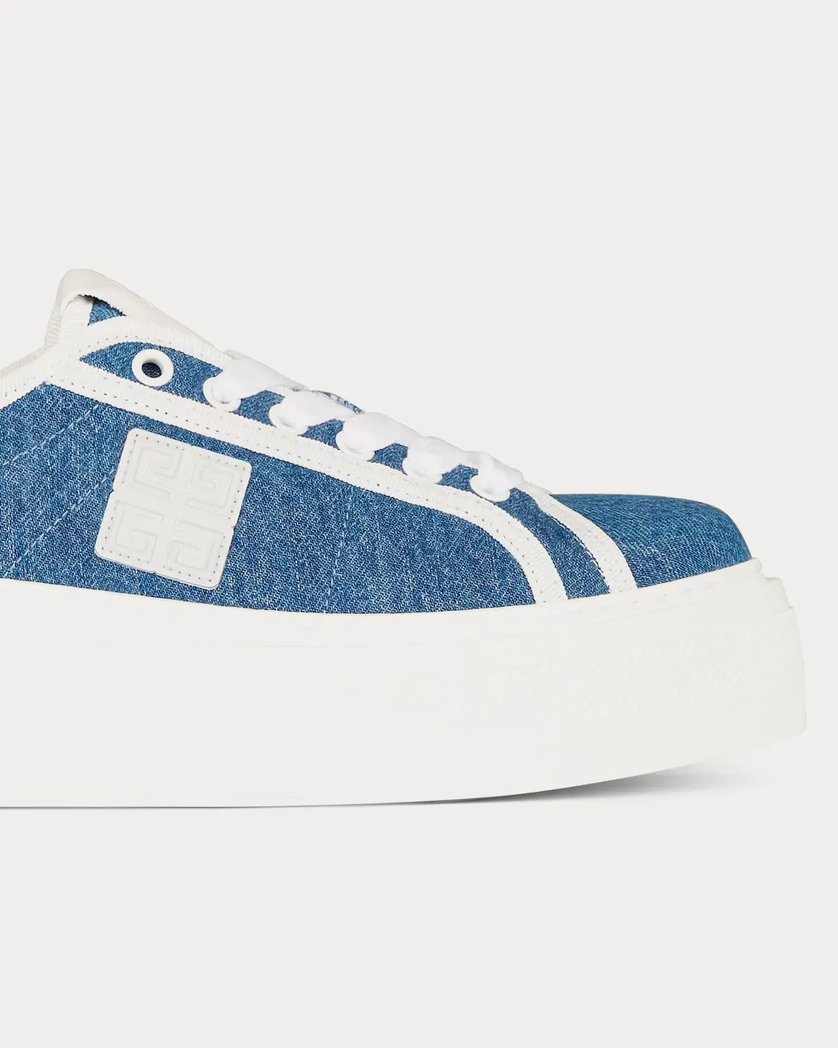 City Platform Denim Medium Blue Low Top Sneakers