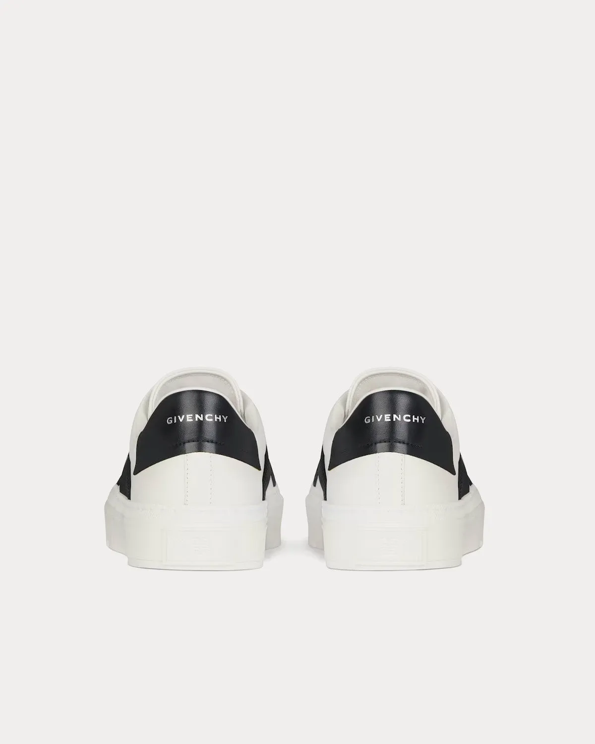 City Sport Double Webbing Strap Leather White / Black Slip On Sneakers