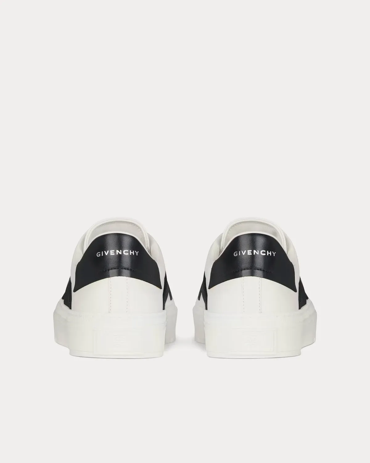 City Sport Leather Double Webbing Strap White / Black Slip On Sneakers