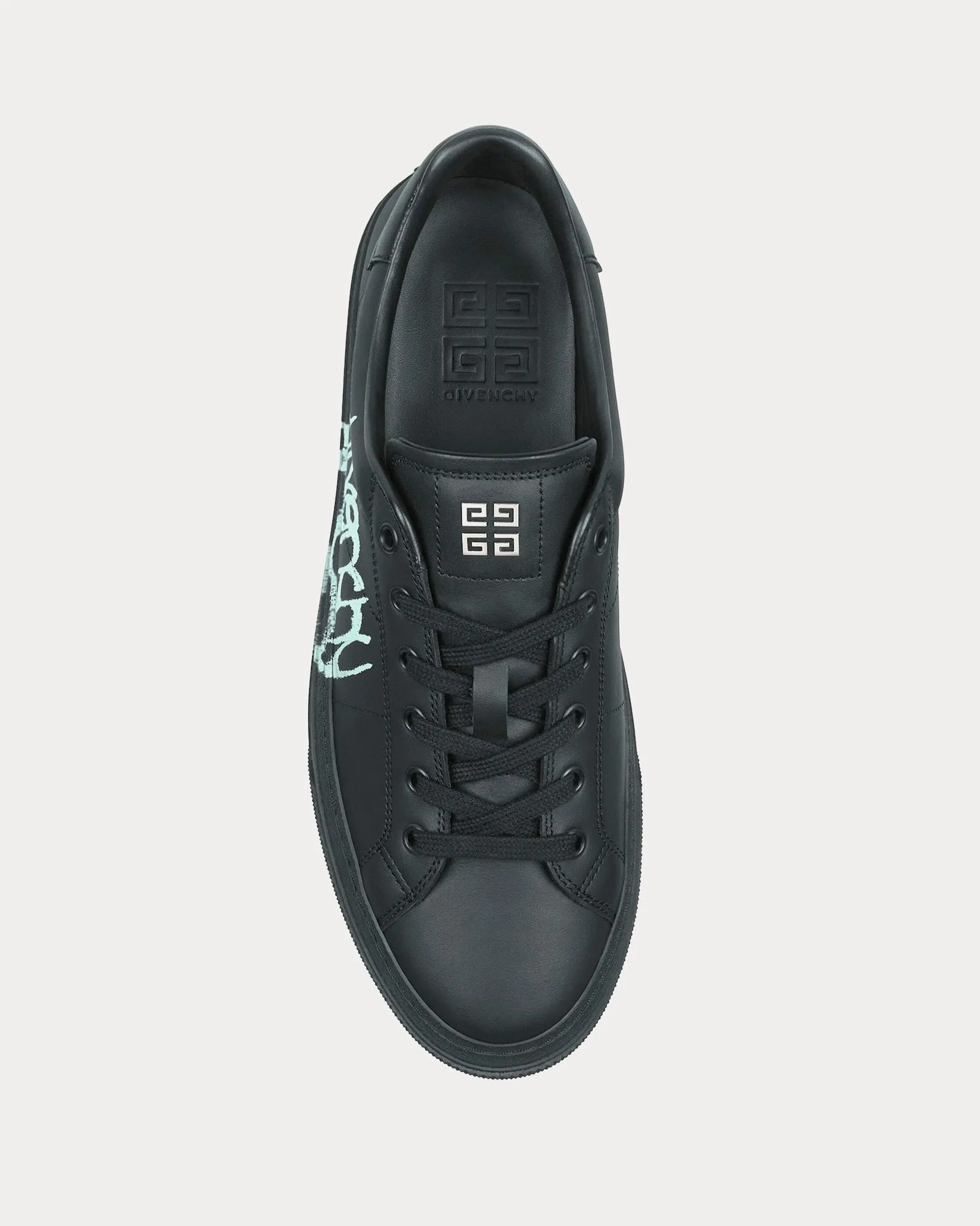 City Sport Leather with Givenchy Infinity Print Black / Blue Low Top Sneakers