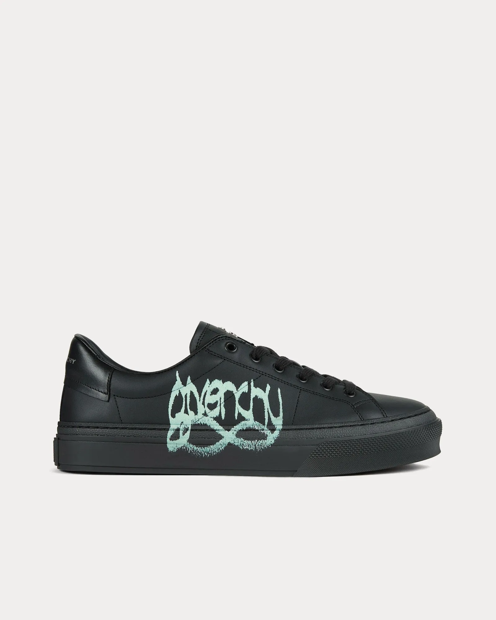 City Sport Leather with Givenchy Infinity Print Black / Blue Low Top Sneakers