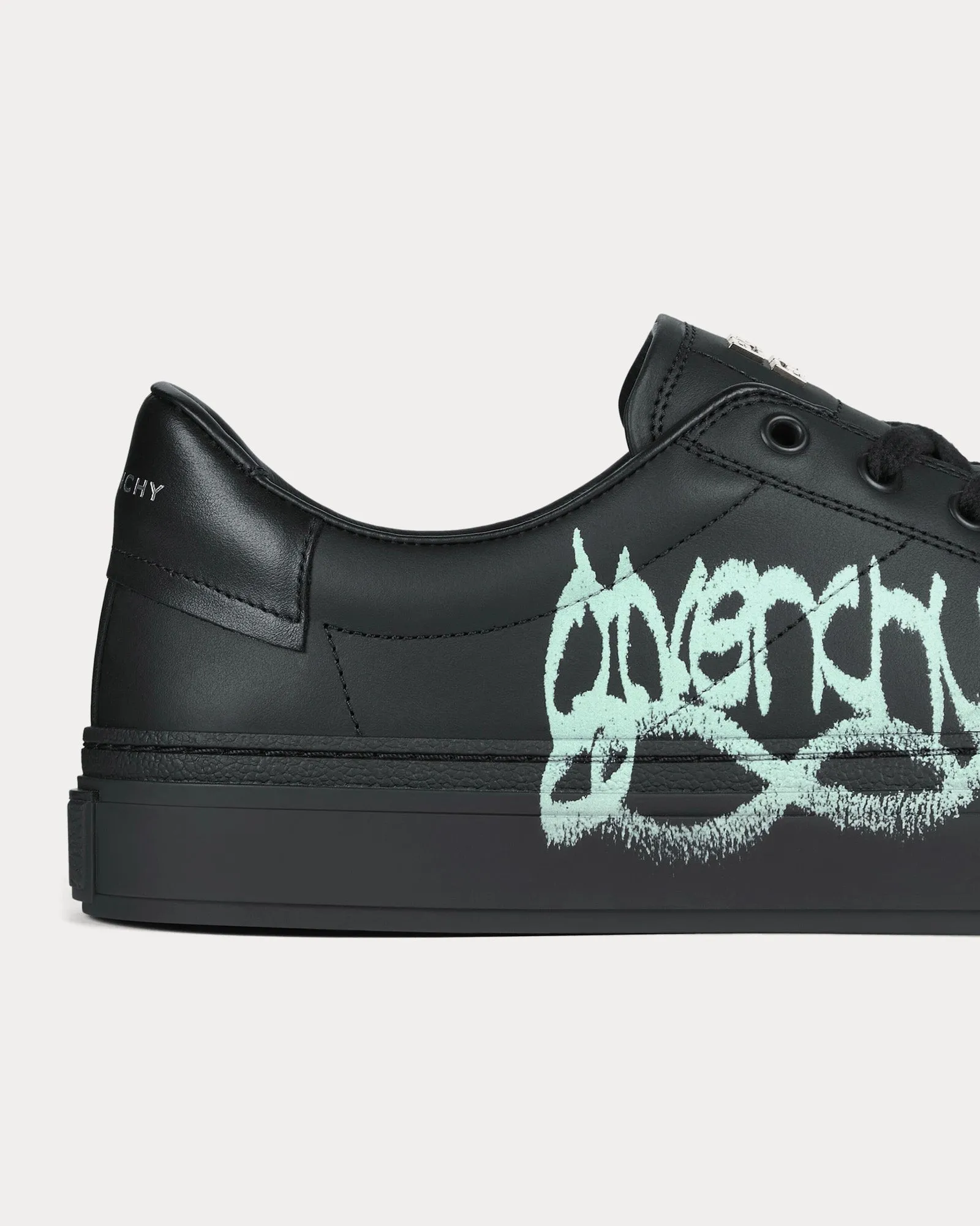 City Sport Leather with Givenchy Infinity Print Black / Blue Low Top Sneakers