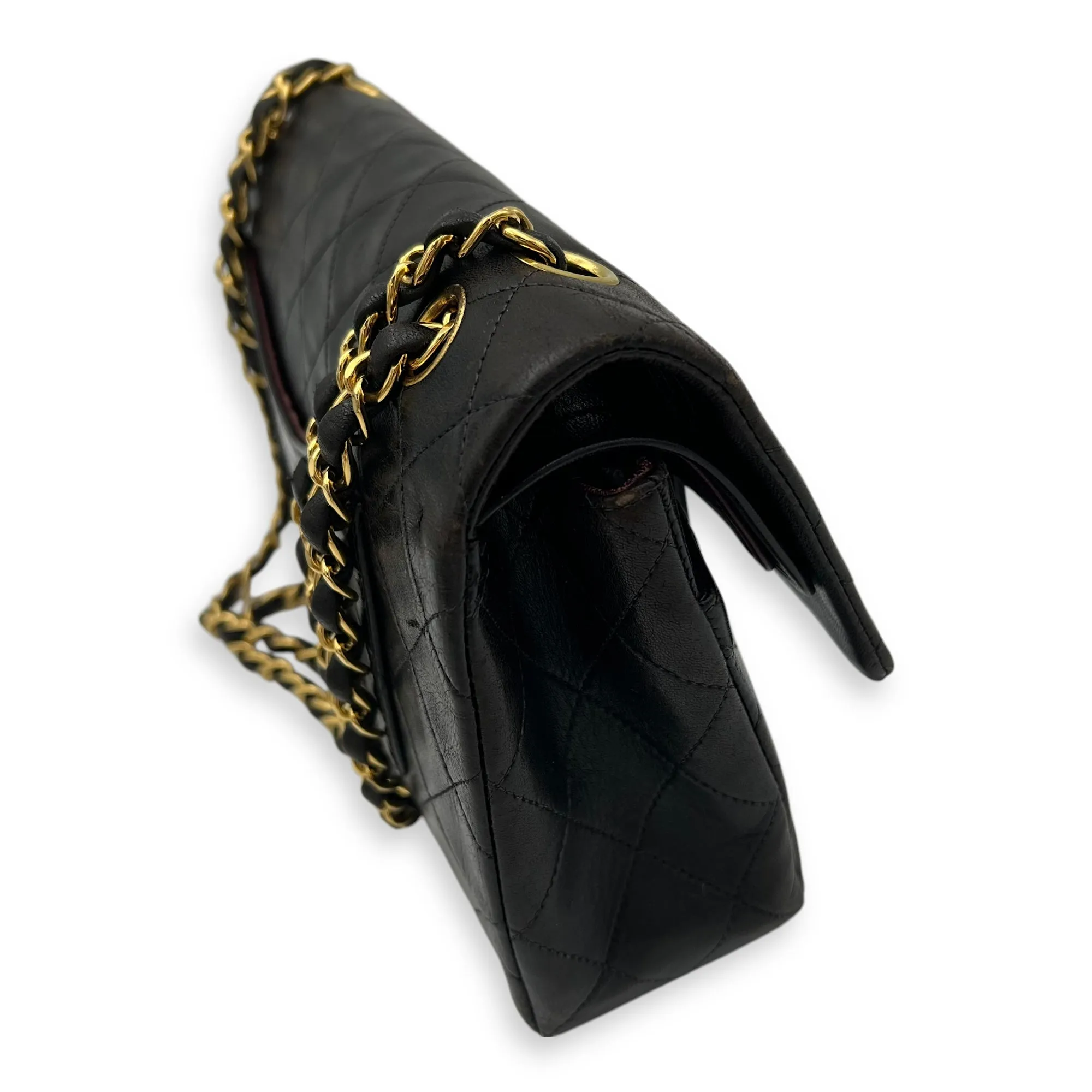 Classic Shoulder Bag Black in Lambskin, Gold hardware