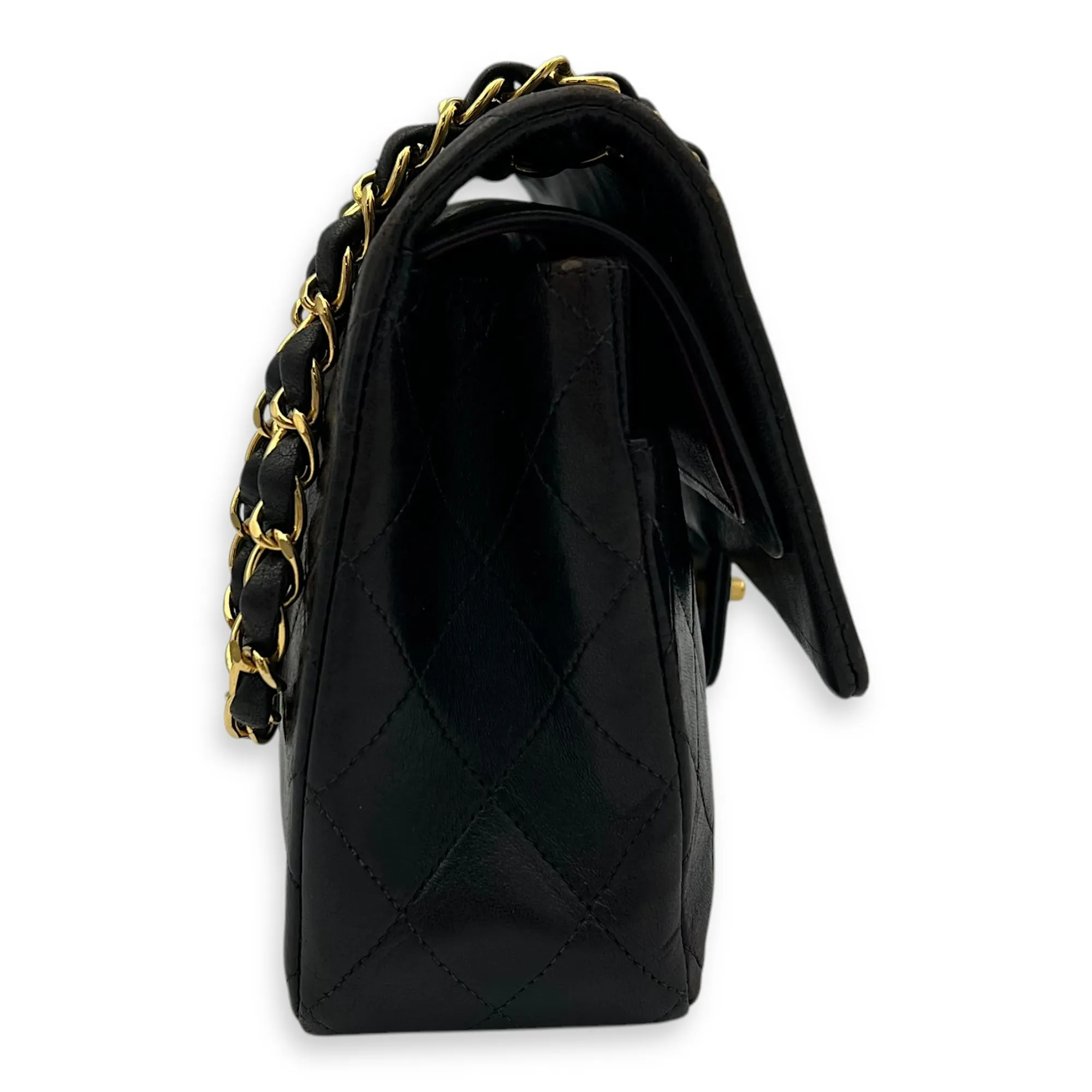 Classic Shoulder Bag Black in Lambskin, Gold hardware