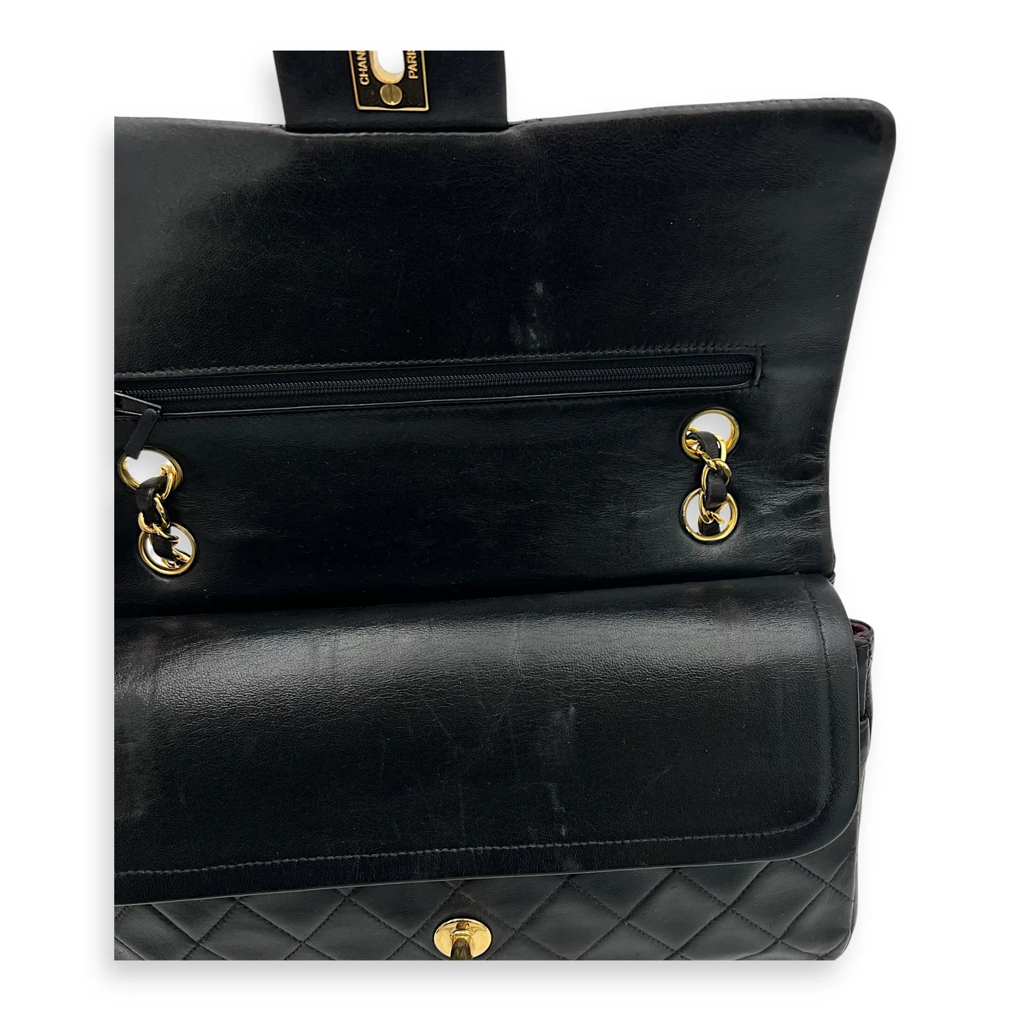 Classic Shoulder Bag Black in Lambskin, Gold hardware