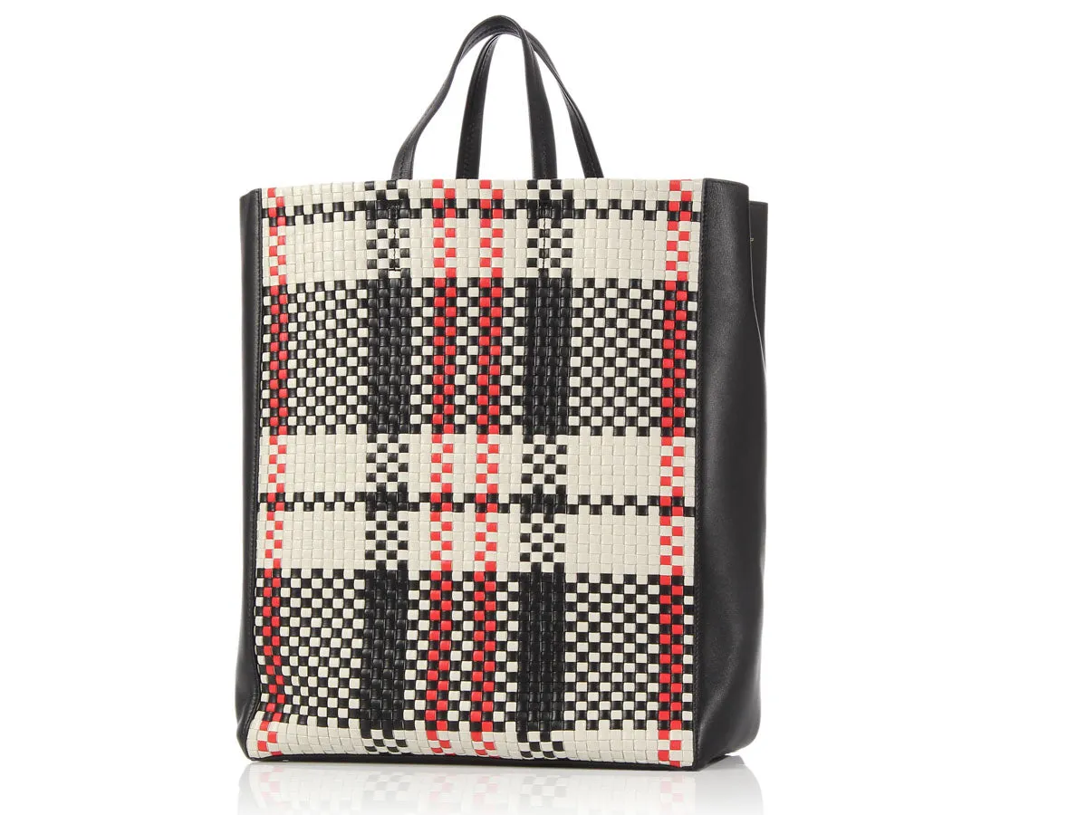 Céline Woven Plaid Tote