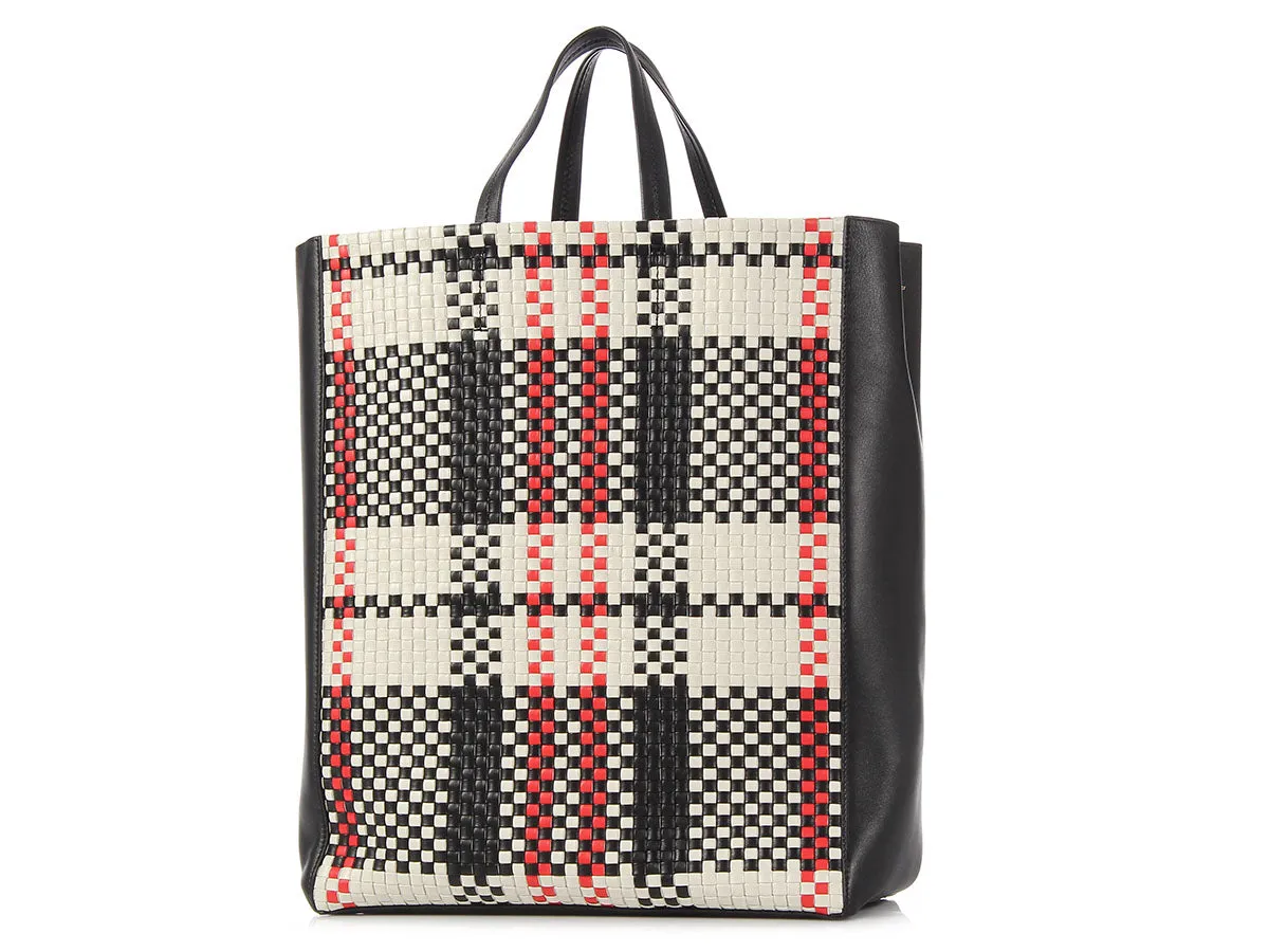 Céline Woven Plaid Tote
