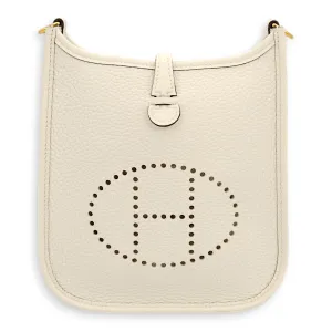 Evelyne Mini New White in Clemence, Gold hardware