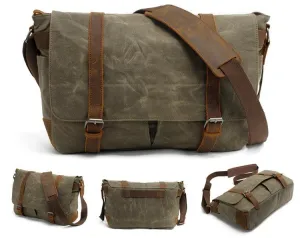Faded Solid Canvas and inner purse Mini Crossbody Outdoor Green Bags