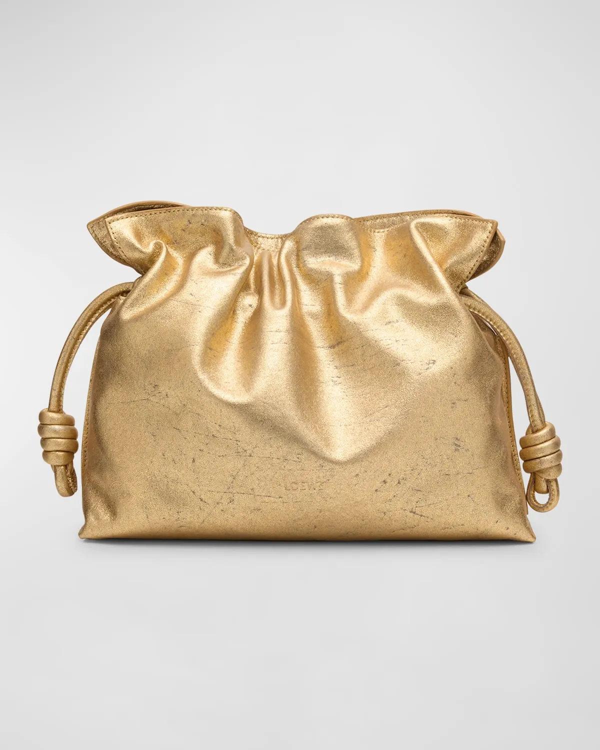 Flamenco Clutch Bag in Metallic Leather