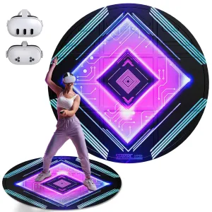 Foldable VR Mat for Meta Quest 3S, Anti-Slip and Comfortable Mat, Round Floor Mat Virtual Reality Accessories for Meta Quest 3/Quest 3S/Oculus Quest 2/Pro/PSVR2/Apple Vision Pro (Purple)