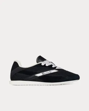Folding Back Mesh, Suede & Leather Black / White Low Top Sneakers