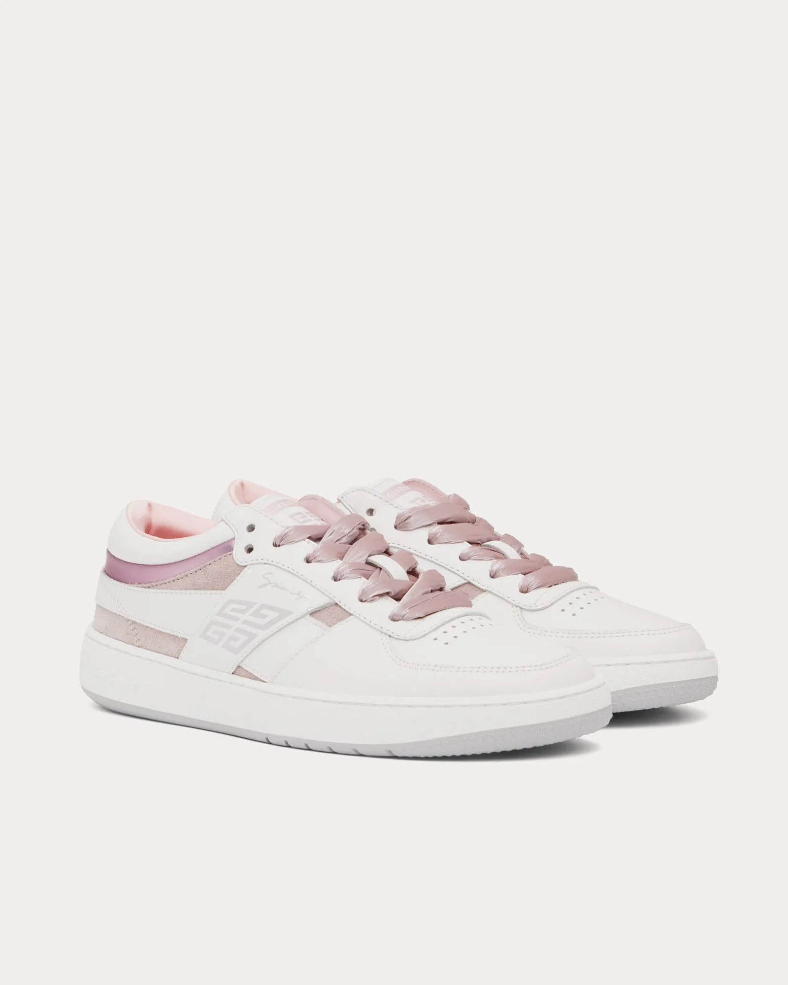 G Move Leather White / Pink Low Top Sneakers