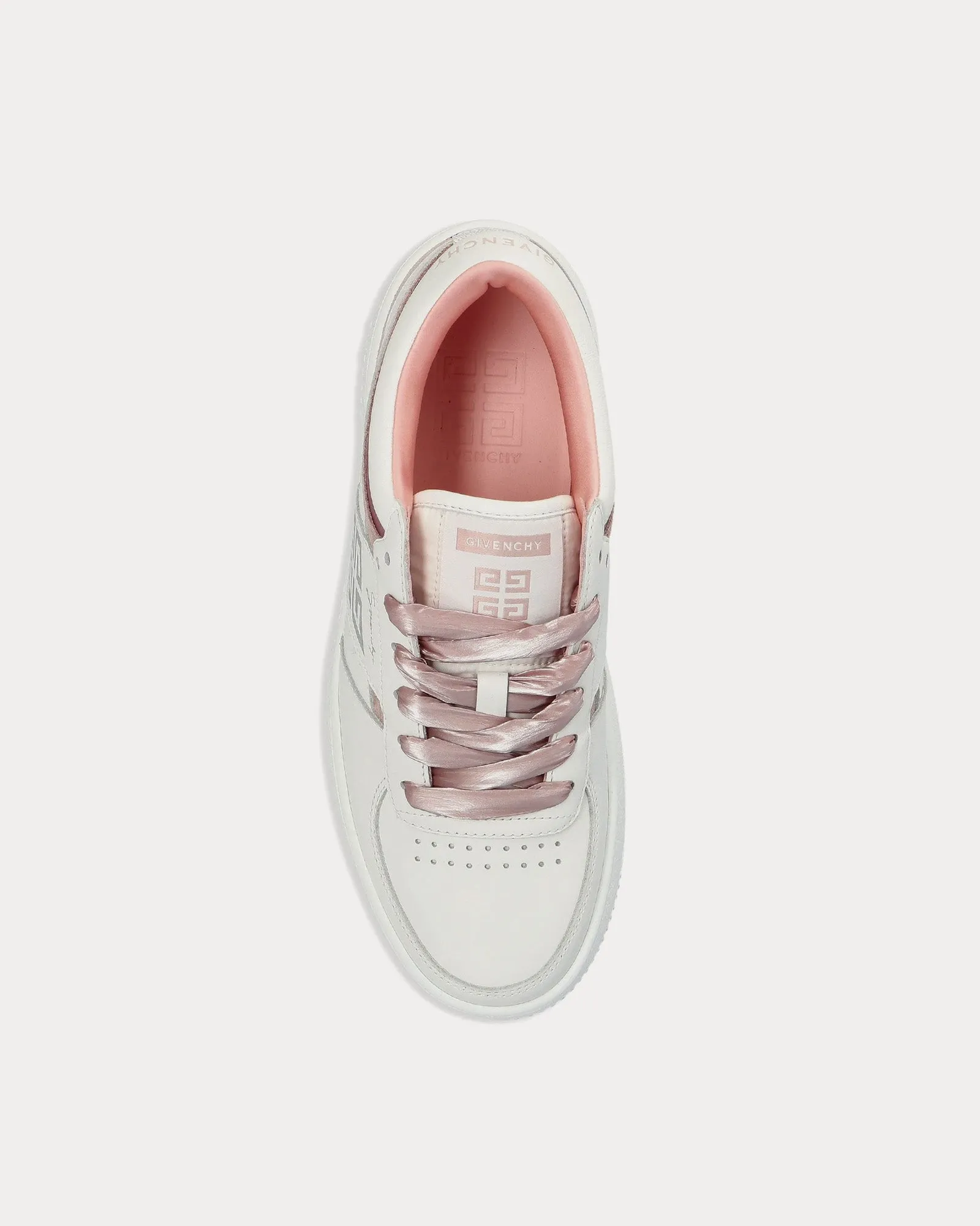 G Move Leather White / Pink Low Top Sneakers