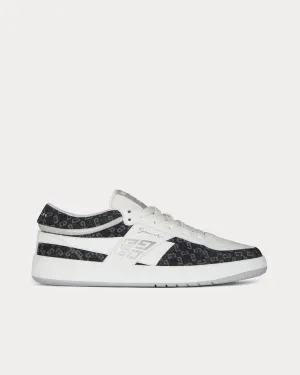 G Move Mixed Leathers & Denim Monogram 72 Black / White Low Top Sneakers