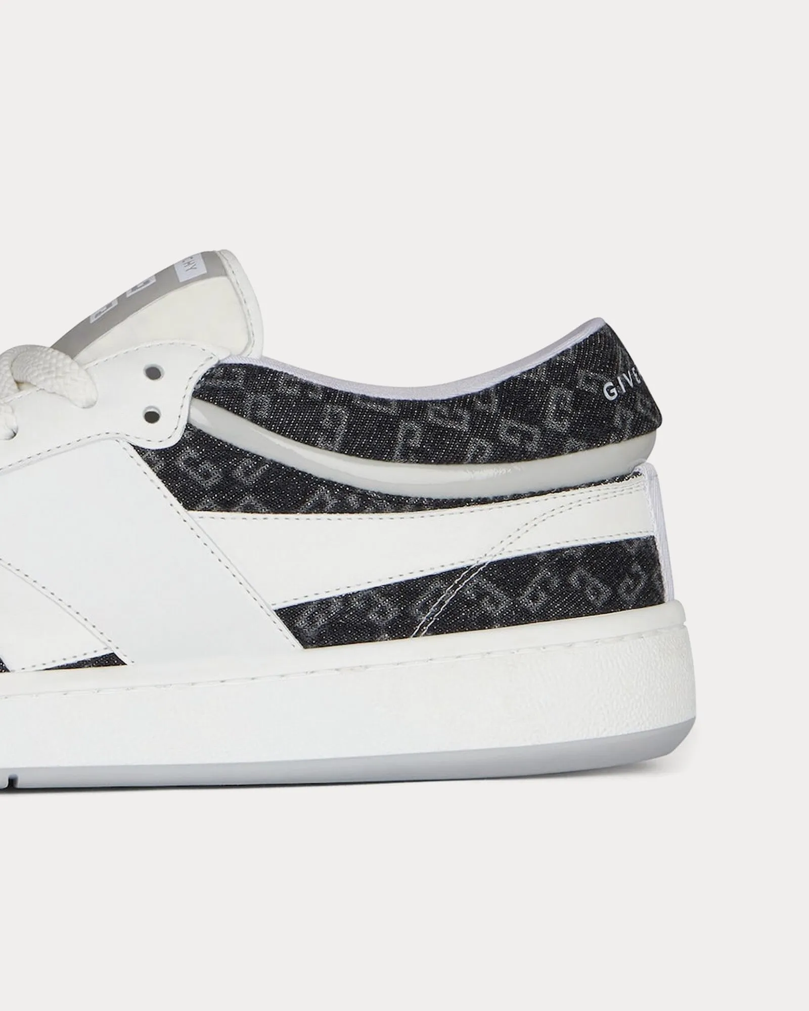 G Move Mixed Leathers & Denim Monogram 72 Black / White Low Top Sneakers