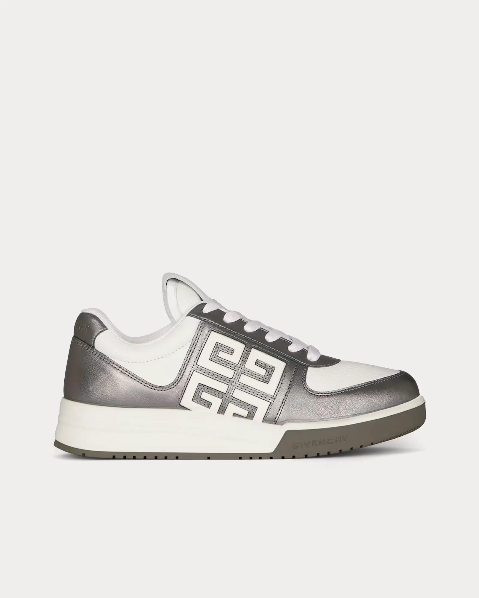 G4 Laminated Leather White / Silvery Low Top Sneakers