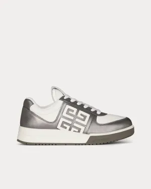G4 Laminated Leather White / Silvery Low Top Sneakers
