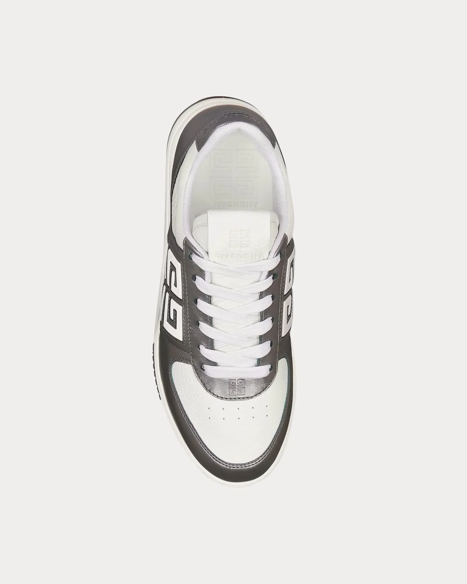 G4 Laminated Leather White / Silvery Low Top Sneakers
