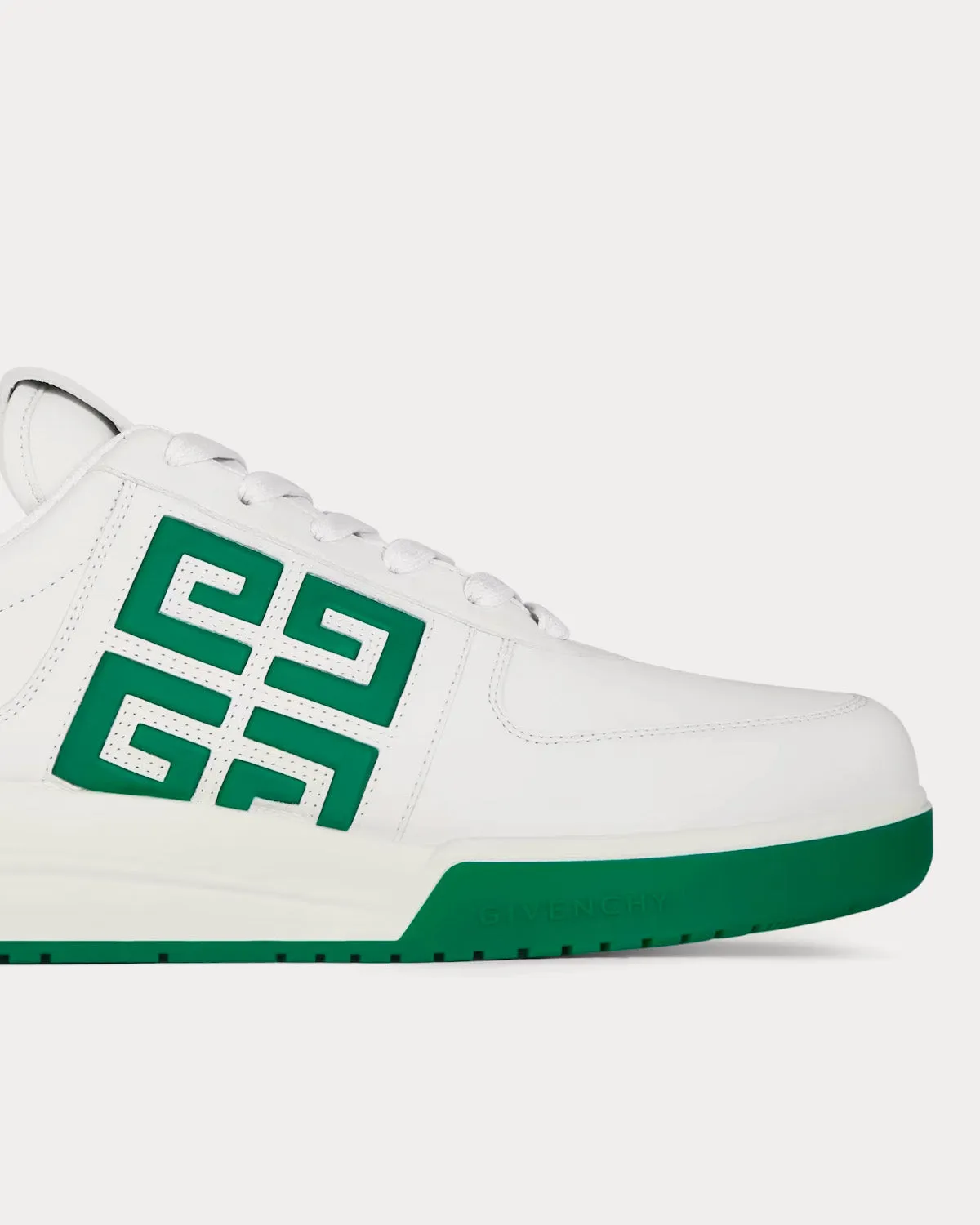 G4 Leather White / Green Low Top Sneakers