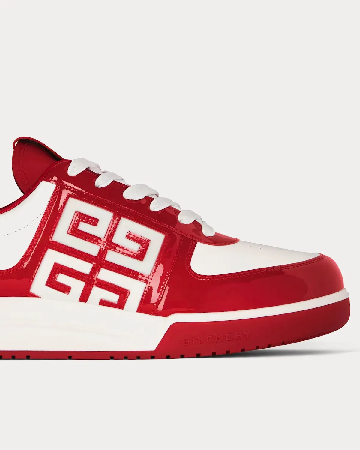 G4 Patent Leather Red / White Low Top Sneakers