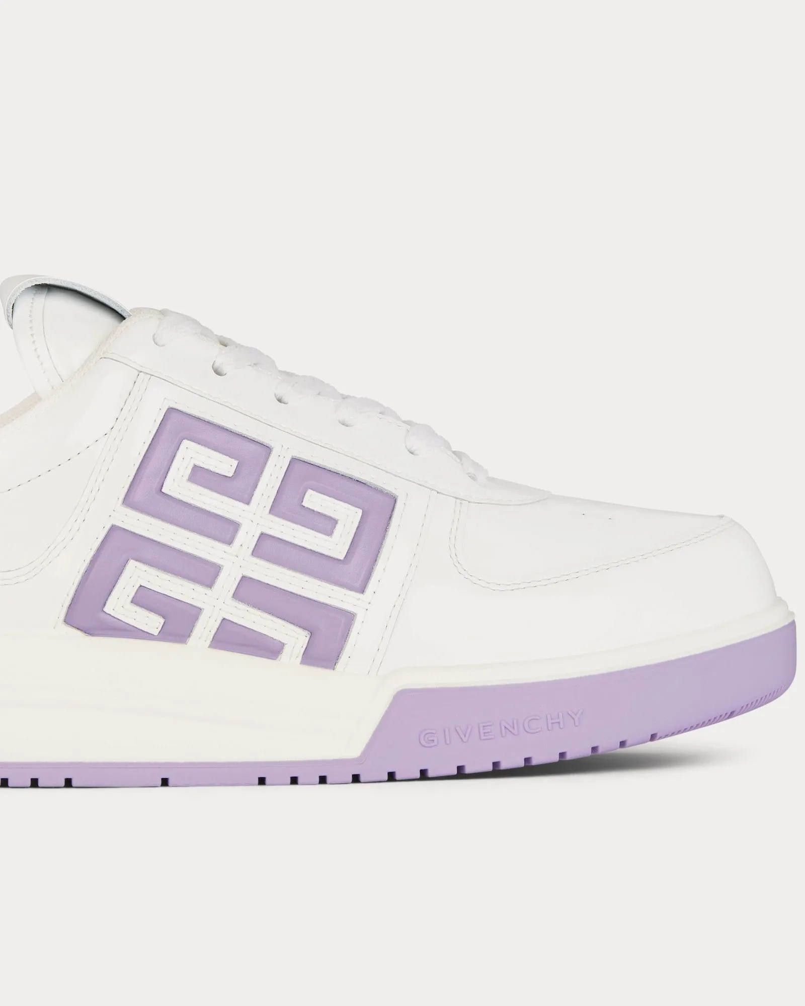 G4 Patent Leather White / Lilac Low Top Sneakers