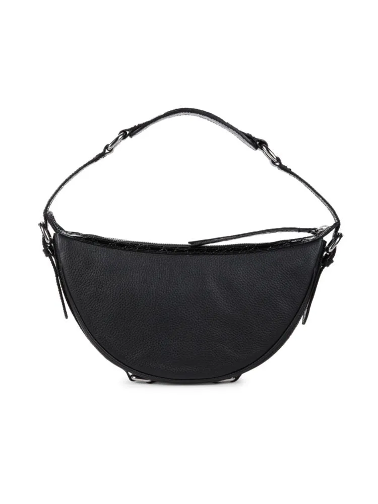 Gib By Far Leather Hobo Bag, Black