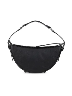 Gib By Far Leather Hobo Bag, Black