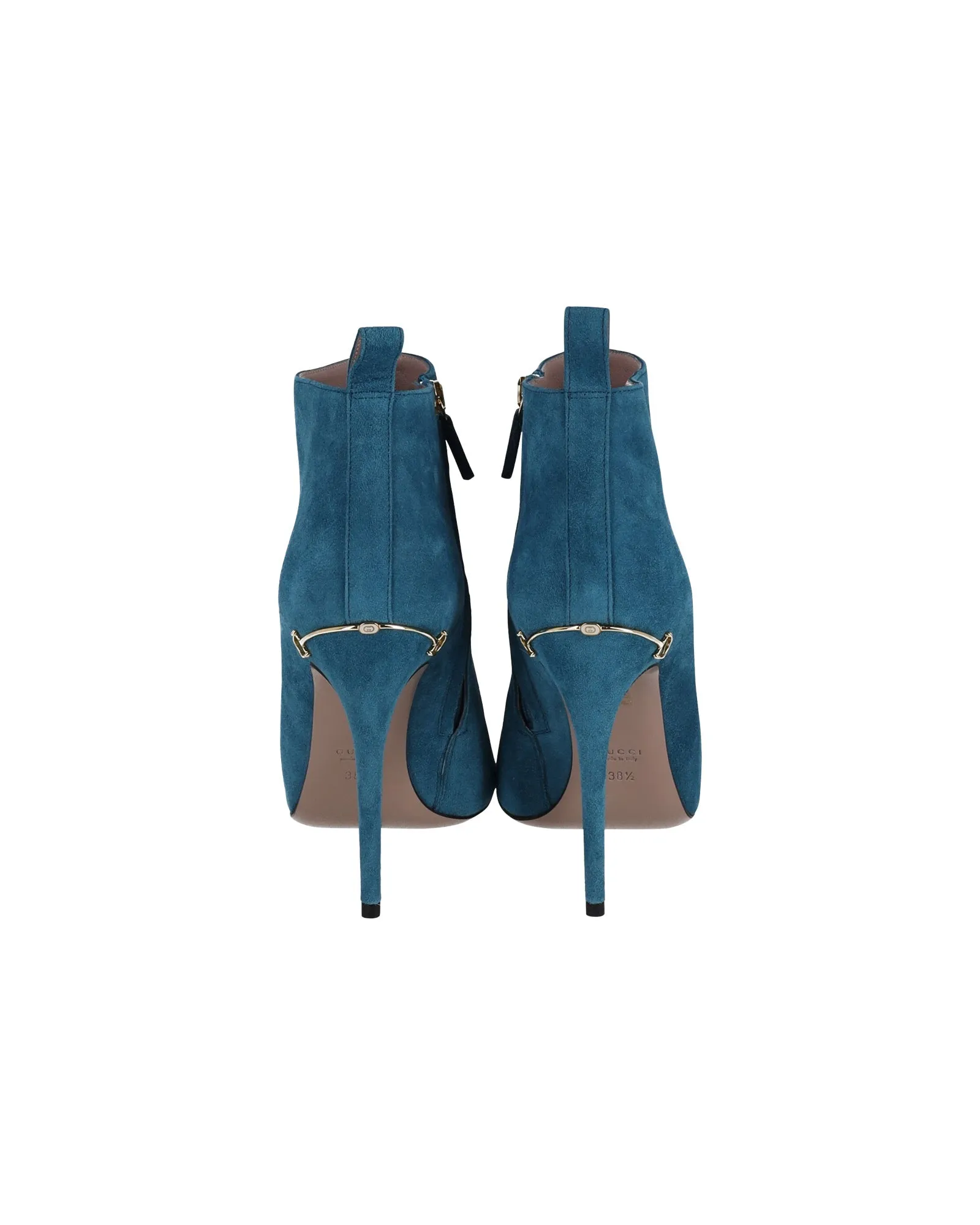 Gucci Pointed Ankle Boots in Turquoise Blue Suede