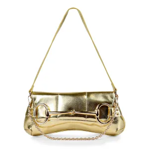 H-LOCK PADDED SHOULDER BAG - GOLD