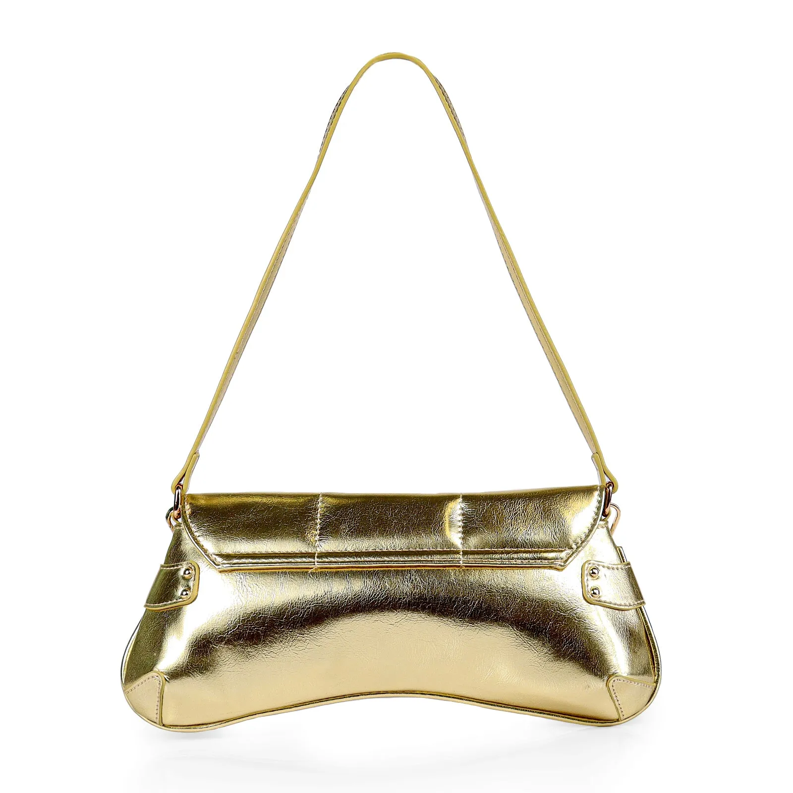 H-LOCK PADDED SHOULDER BAG - GOLD