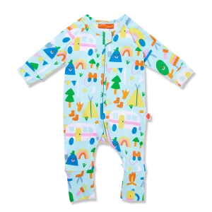 HALCYON NIGHTS HAPPY CAMPERS LONG SLEEVE ROMPER