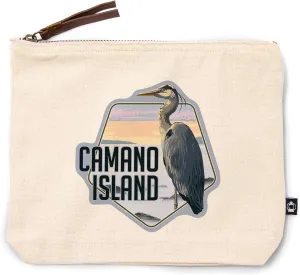 Lantern Press Camano Island, Washington, Blue Heron and Fog, 100% Cotton Zipper Pouch, Travel Accessory, Go Bag