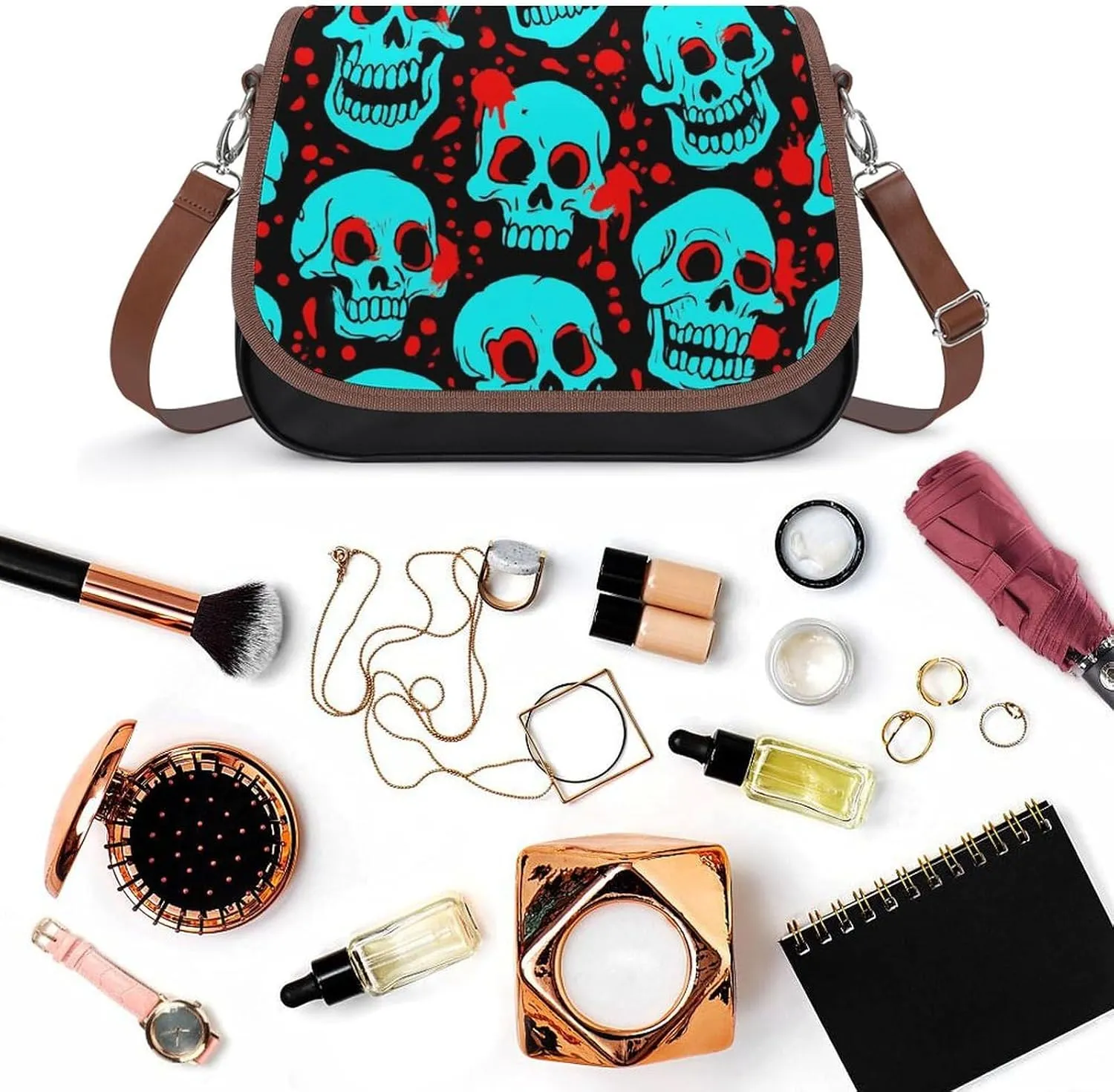 Large Crossbody Bag Travel Fashion Shoulder Bag Waterproof Leather Purse