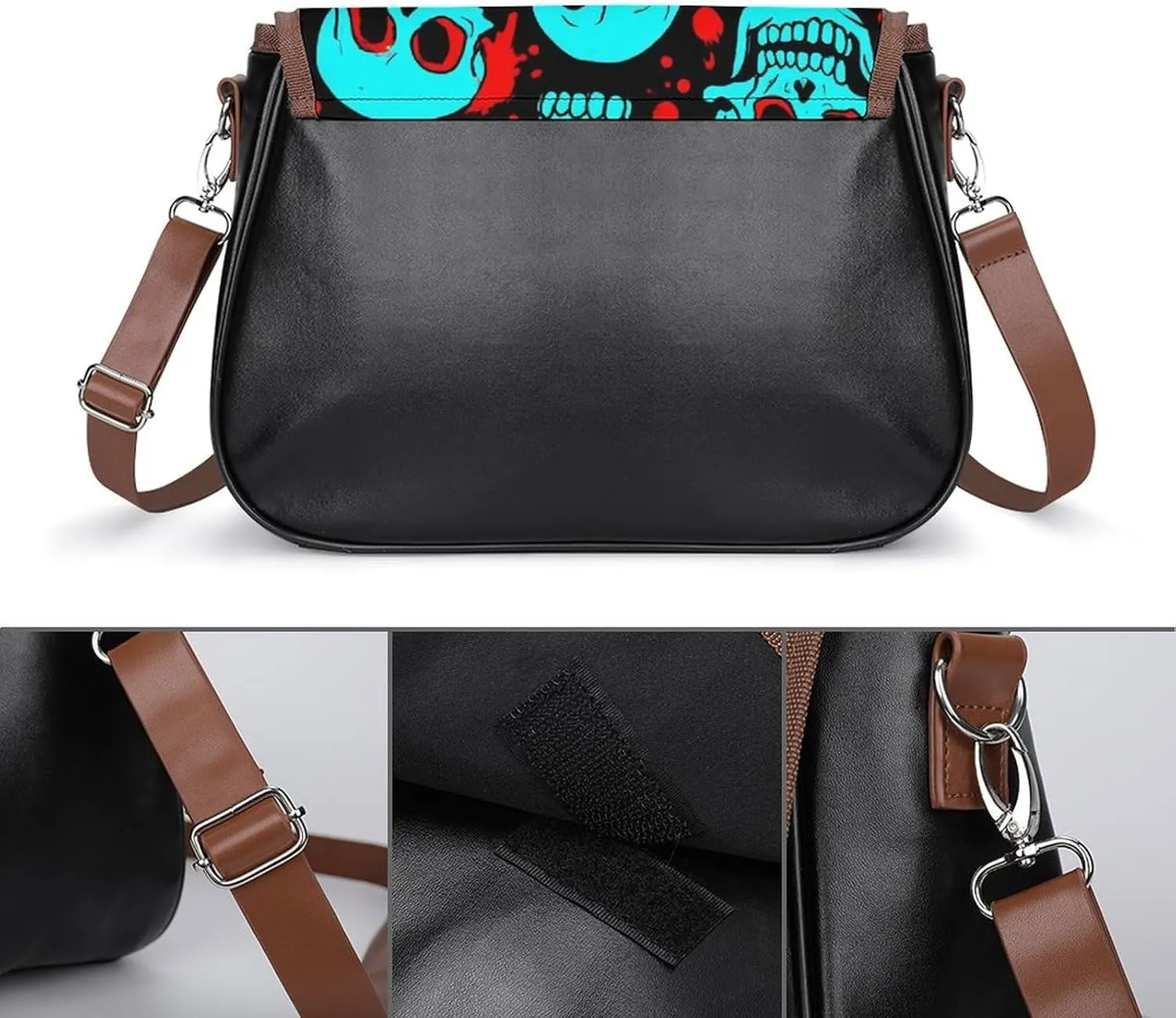 Large Crossbody Bag Travel Fashion Shoulder Bag Waterproof Leather Purse