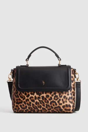 Leopard Top Handle Bag