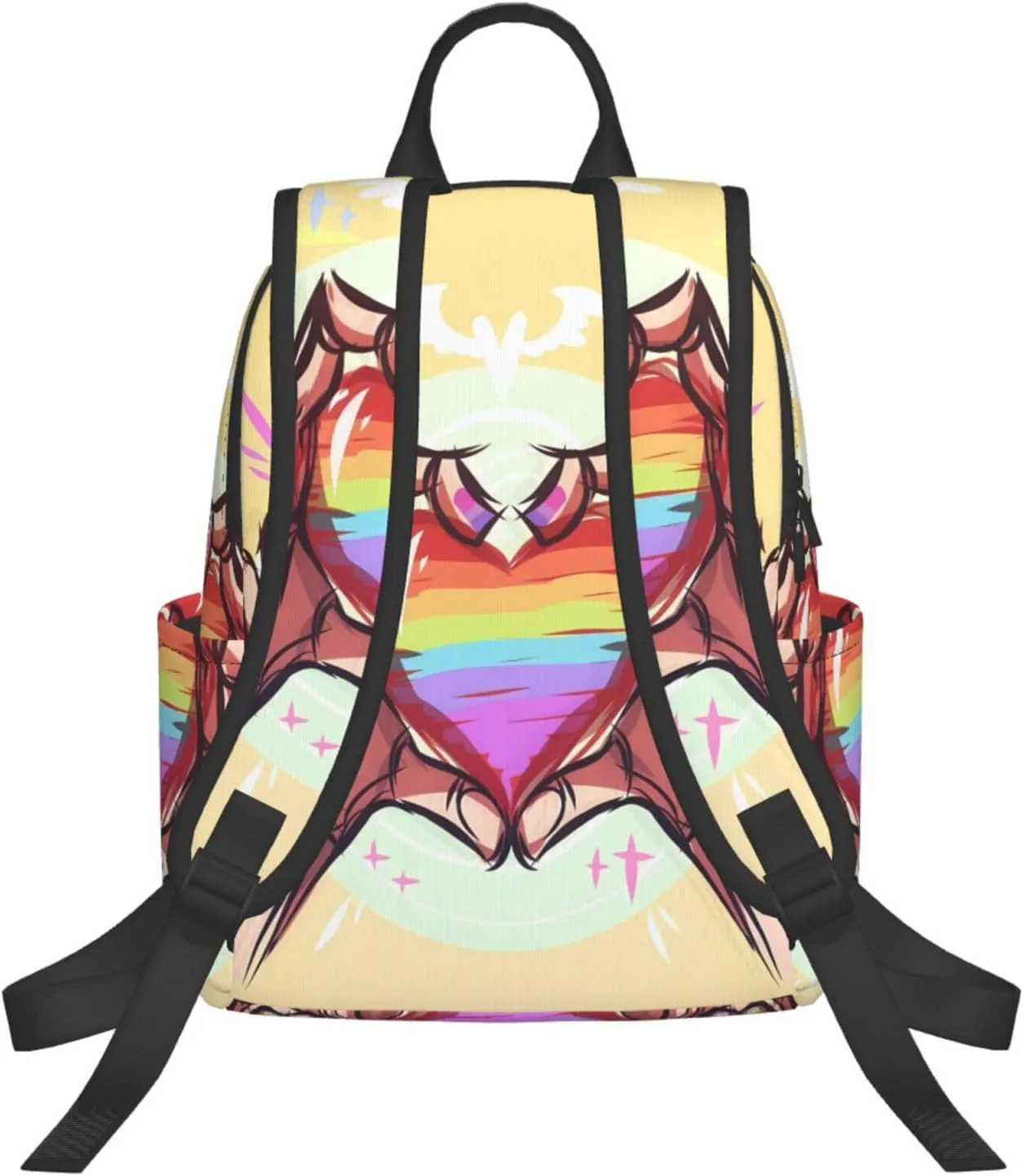LGBT Rainbow Gay Pride Hands Gesture Love Travel Laptop Backpack Casual Backpacks Double Shoulder Daypack Notebook Rucksack Work Bags Sports Bag for Gym Hiking Camping Beach