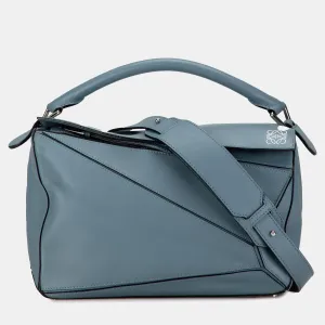 Light Blue Tone Medium Puzzle Shoulder Bag