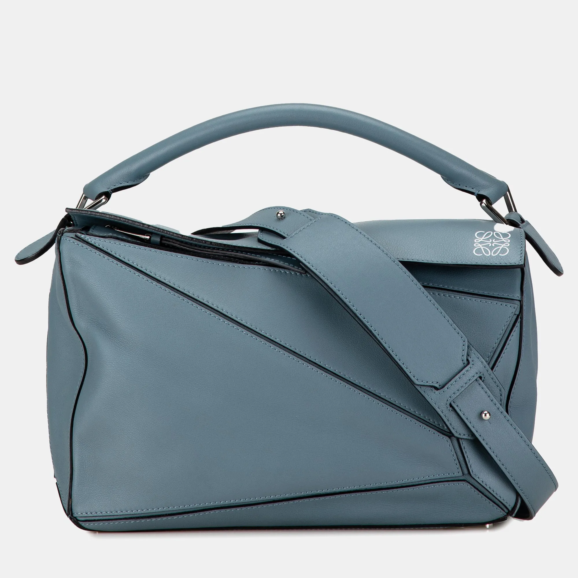 Light Blue Tone Medium Puzzle Shoulder Bag