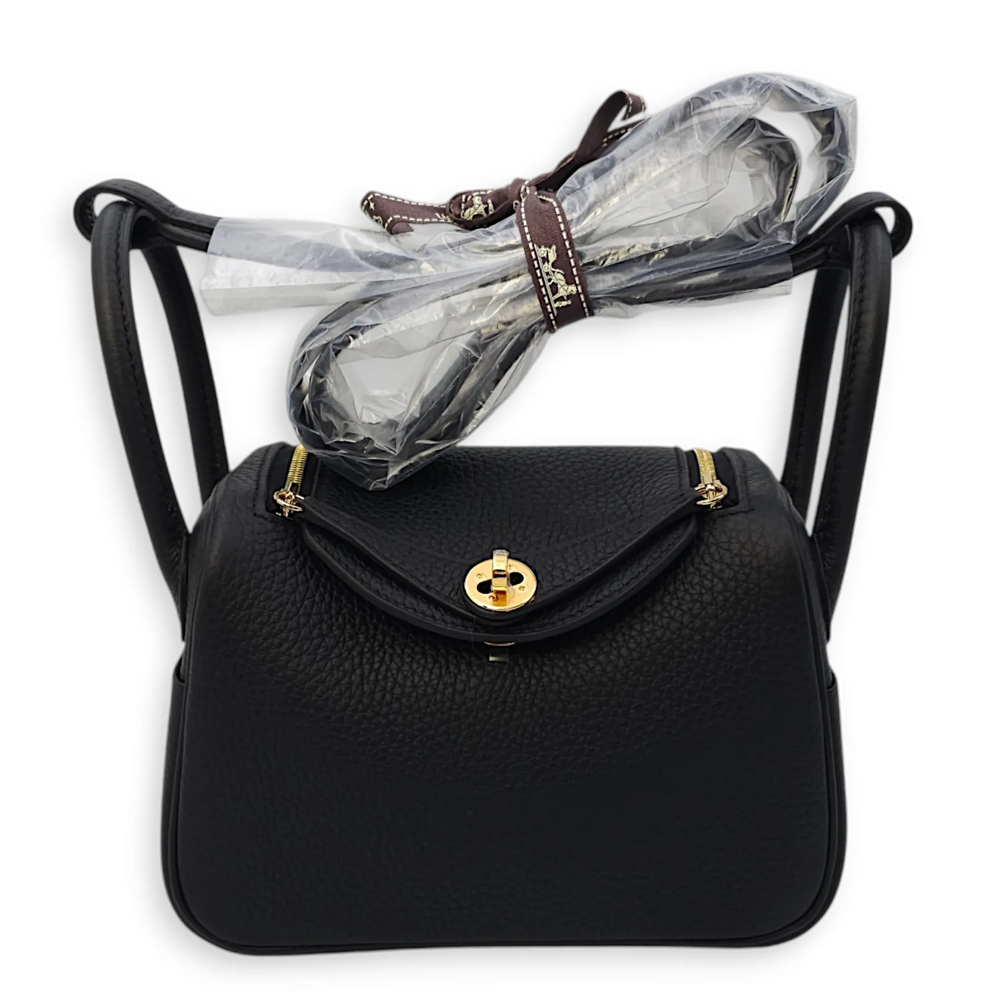 Lindy II Mini Black in Clemence, Gold hardware