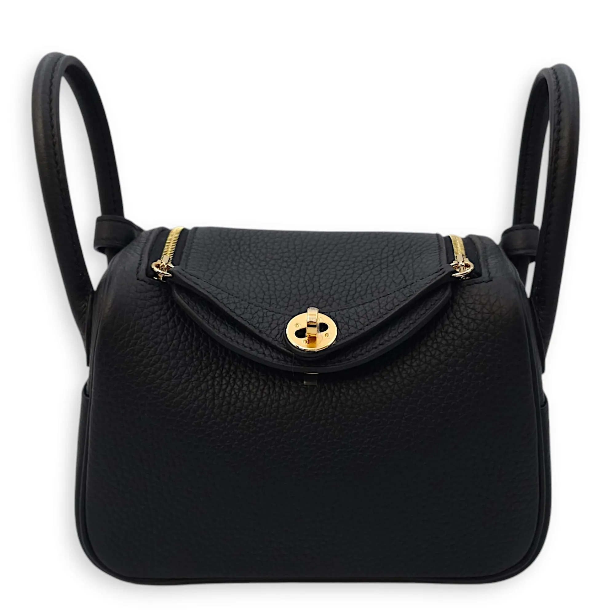 Lindy II Mini Black in Clemence, Gold hardware