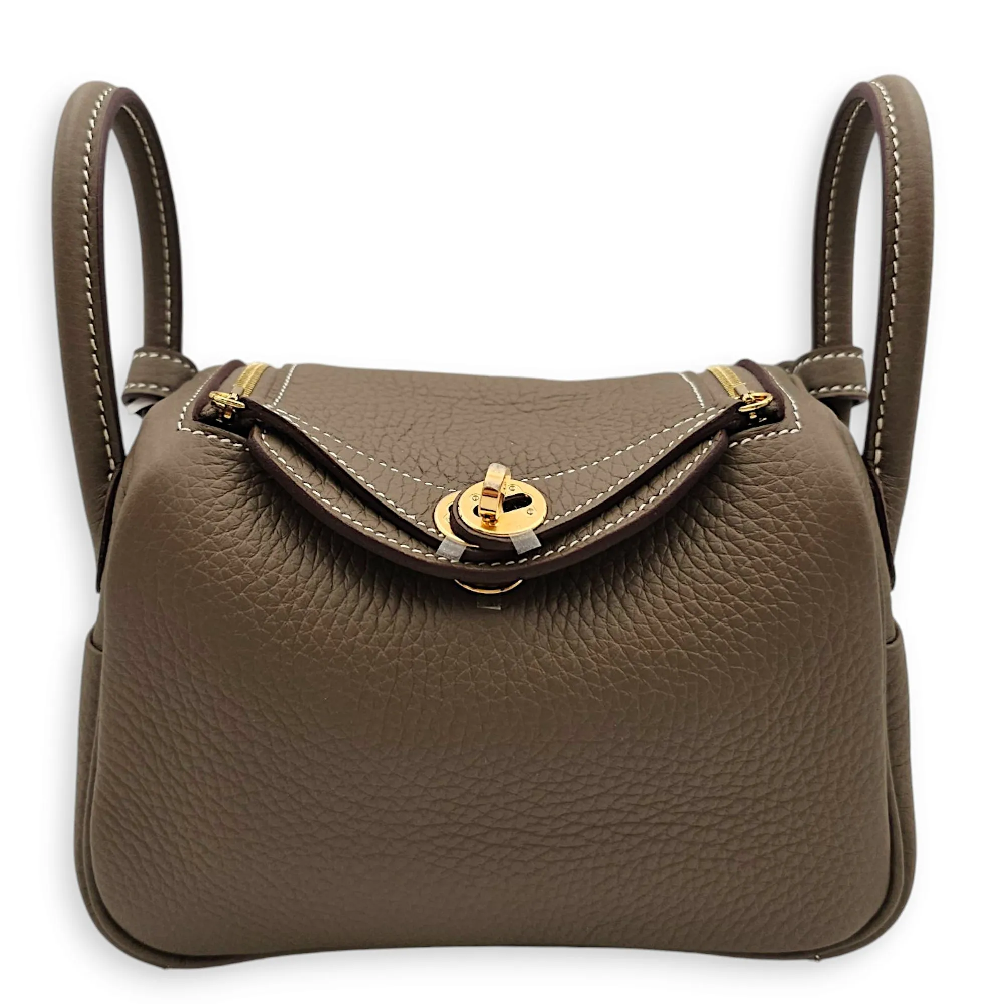 Lindy II Mini Etoupe in Clemence, Gold hardware