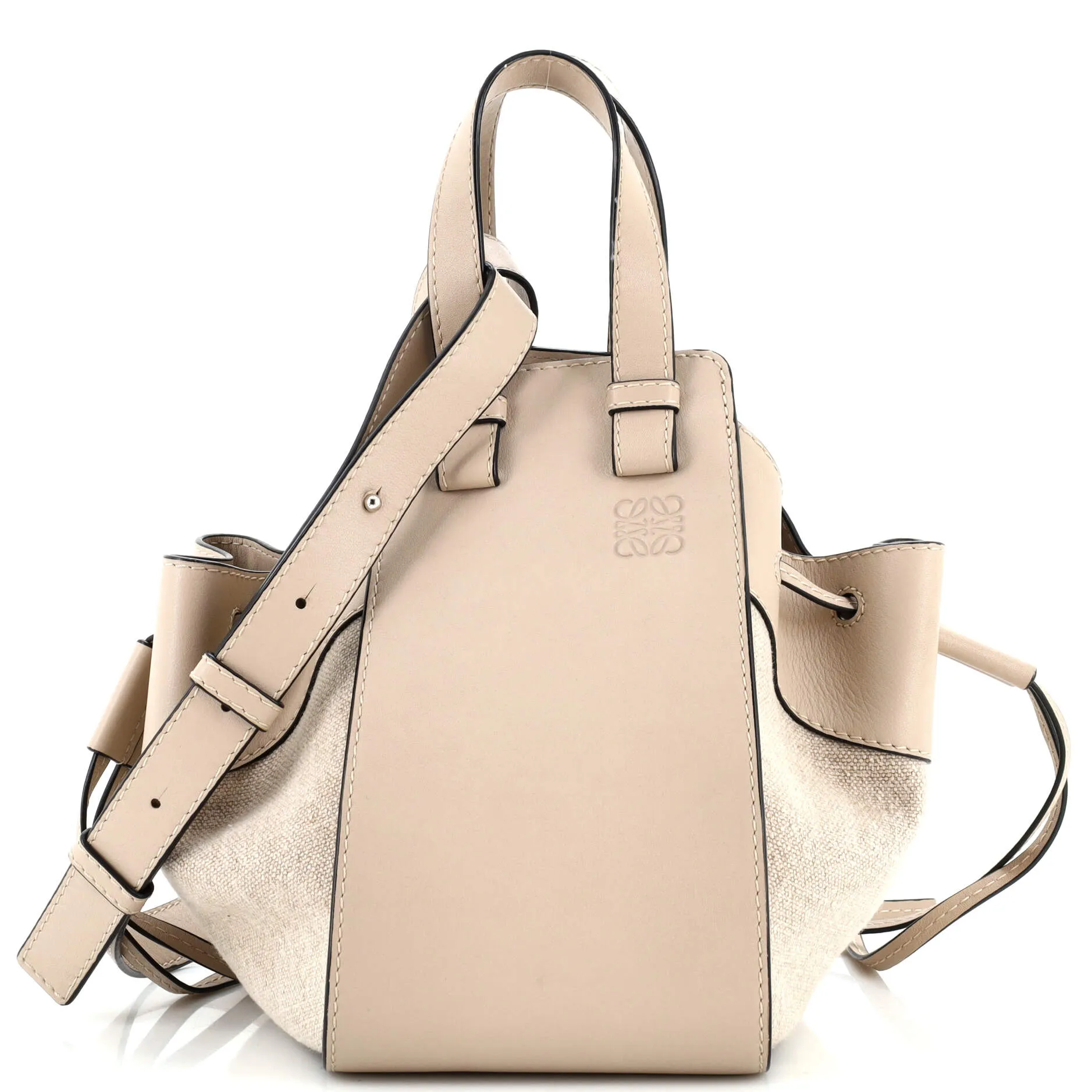 LOEWE Hammock Bag Leather and Canvas Small