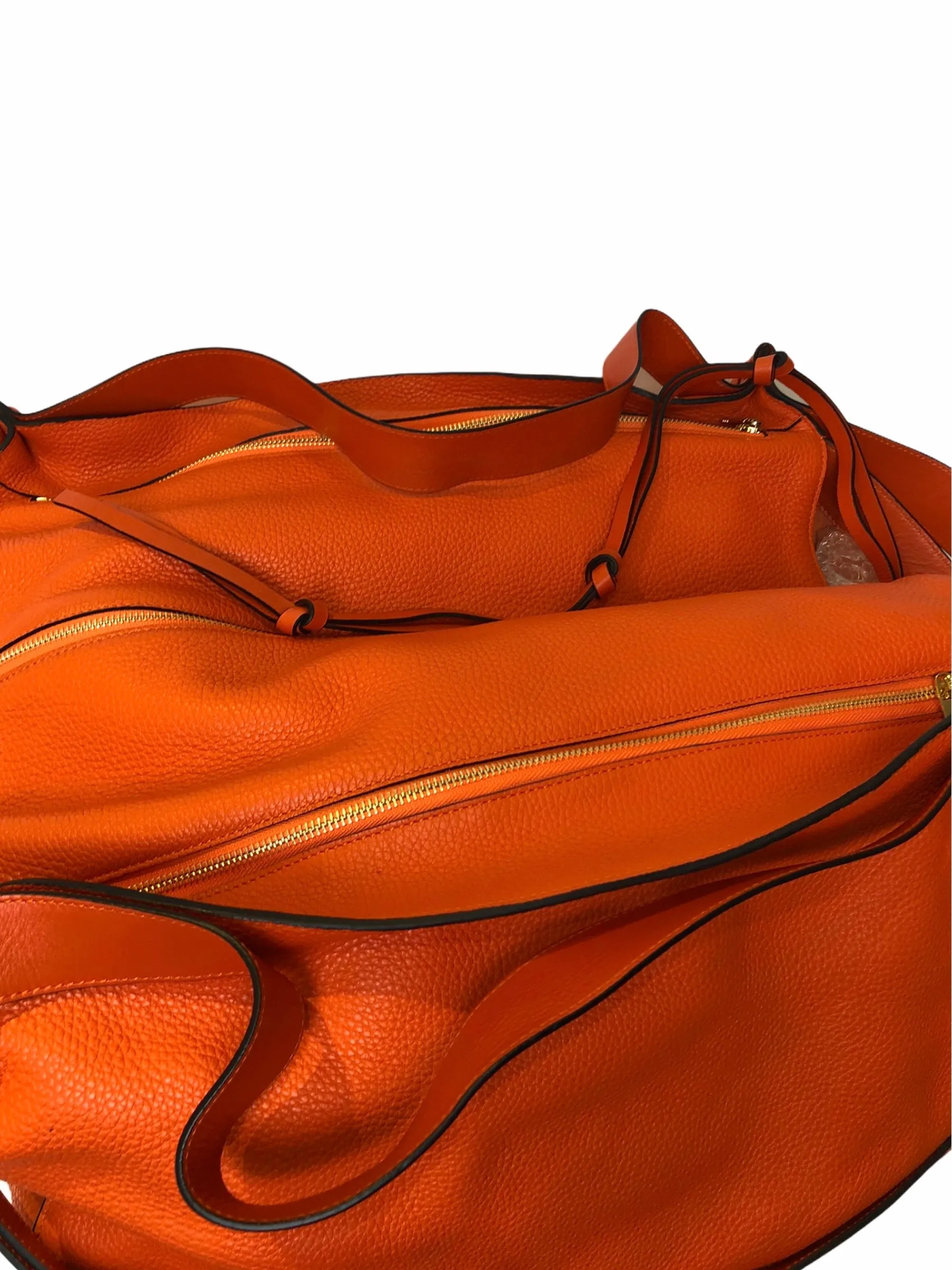 Loewe Tangarine Leather "Bolso Cushion Cube" Luggage